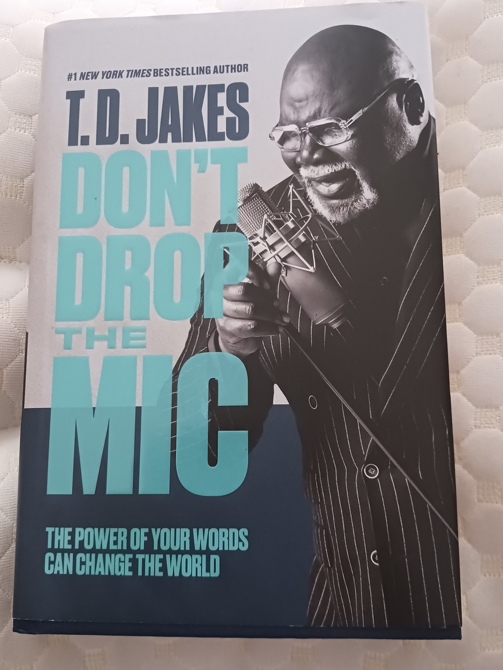 T.D. Jakes "Don't Drop the Mic" Hardcover Book - Aqua & Navy